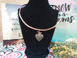 Copper Cleopatra Cuff with Heart Pendant