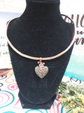 Copper Cleopatra Cuff with Heart Pendant