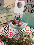 Hand-Wrapped Pink Glass Earrings